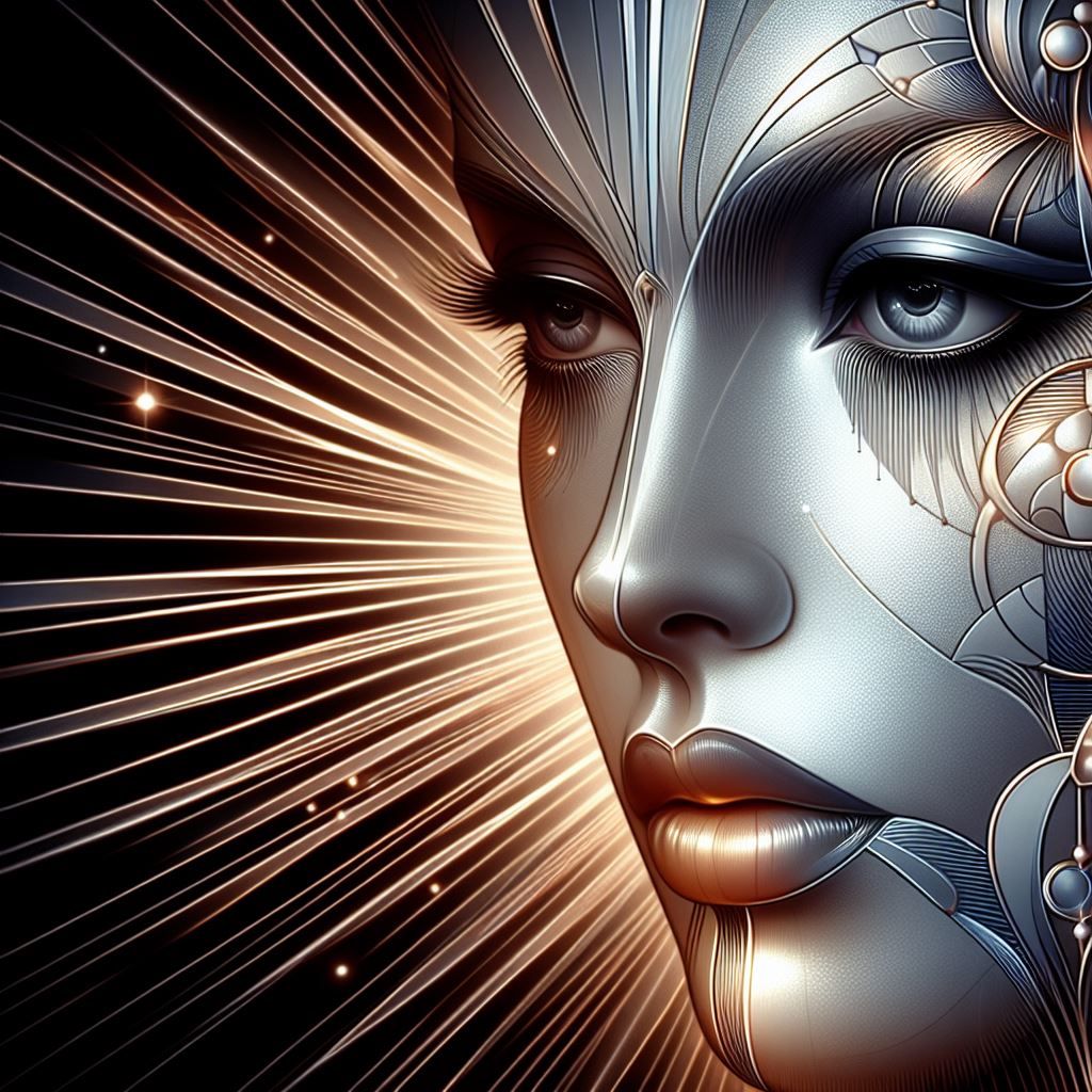 A woman's face in Art Deco style