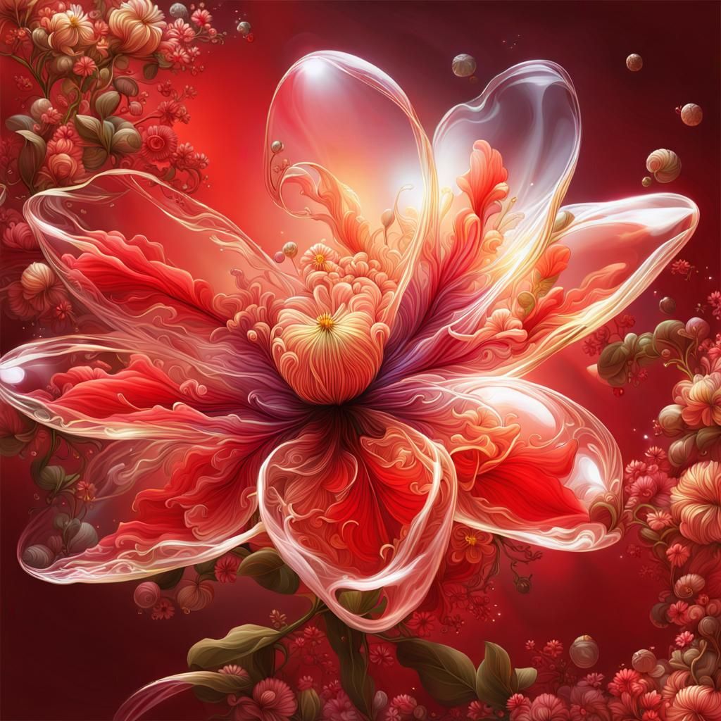 Red Clematis Flower  by @Chickadee