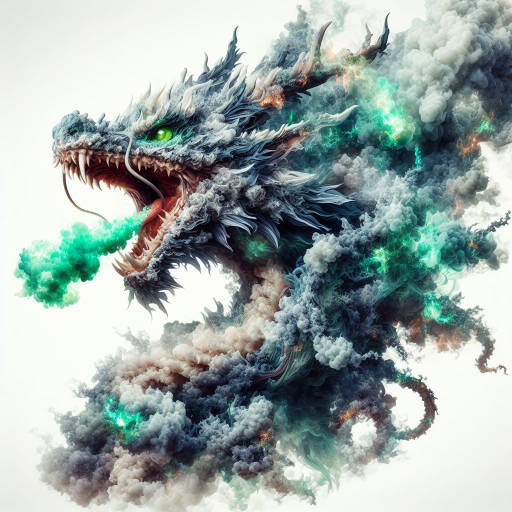 Double Exposure Miasmal Smoky Gas Dragon