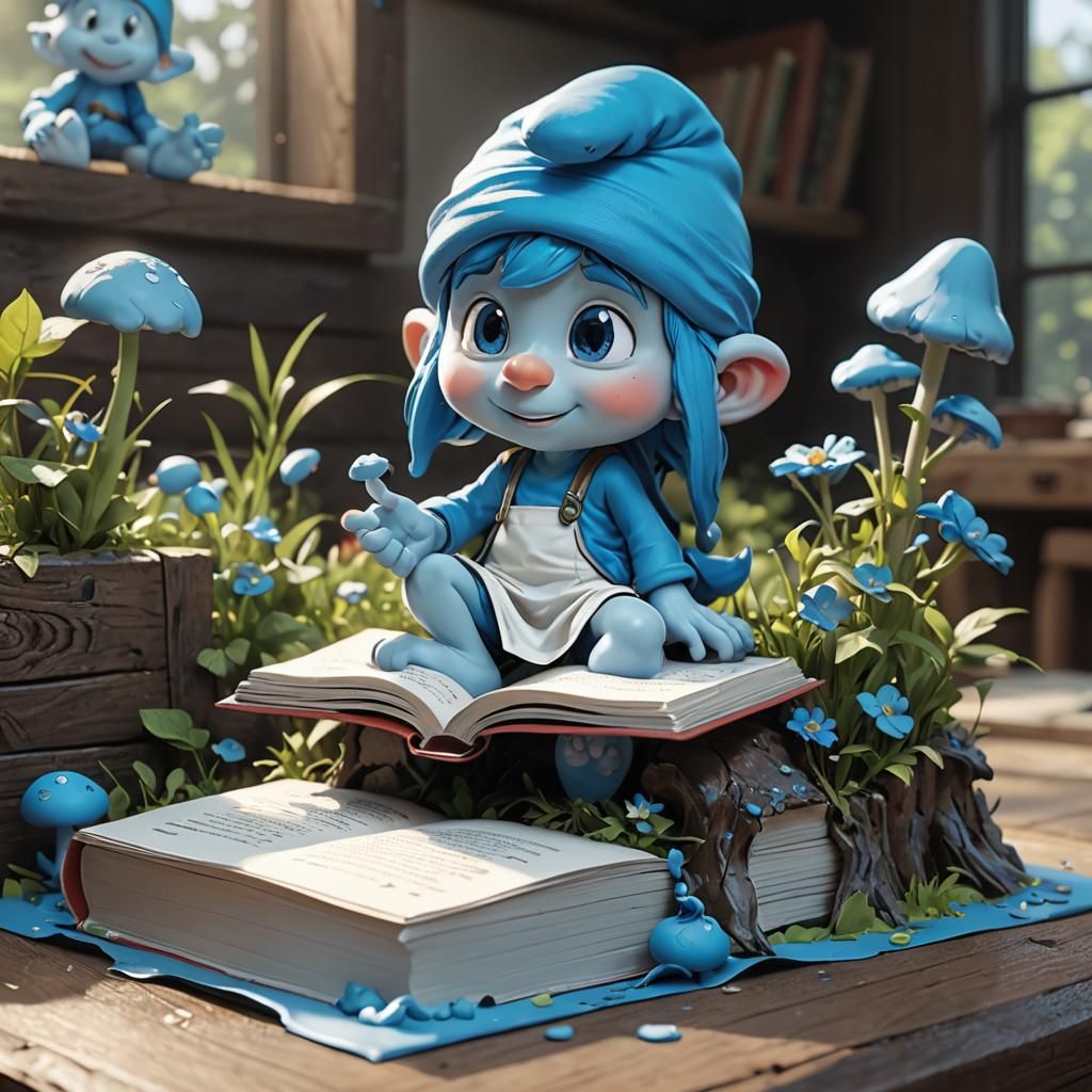 pop-up smurf book - AI Generated Artwork - NightCafe Creator