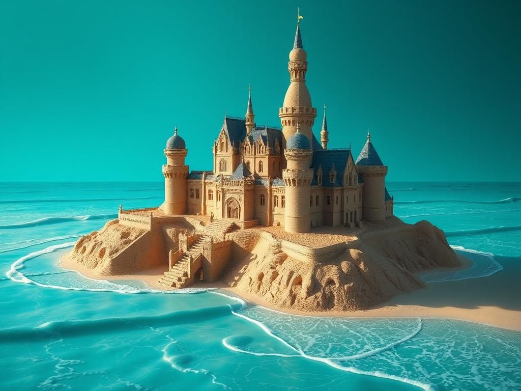 A glorious sandcastle on the end of the sandy shoal  by @TheSpartanNinja