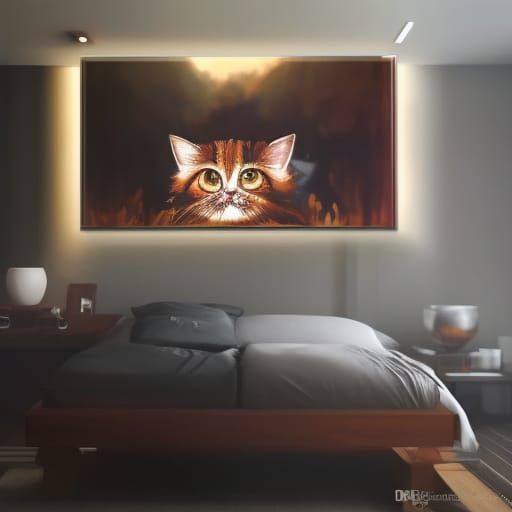 the shot of a brown hazle cat with light brown tints in its ...