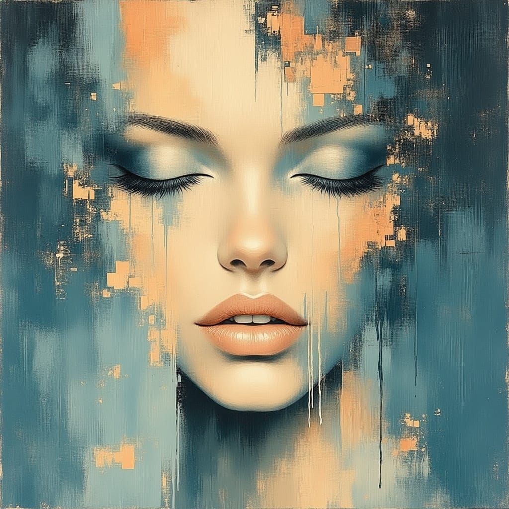 Ethereal Star Goddess in a Celestial Blue Dream