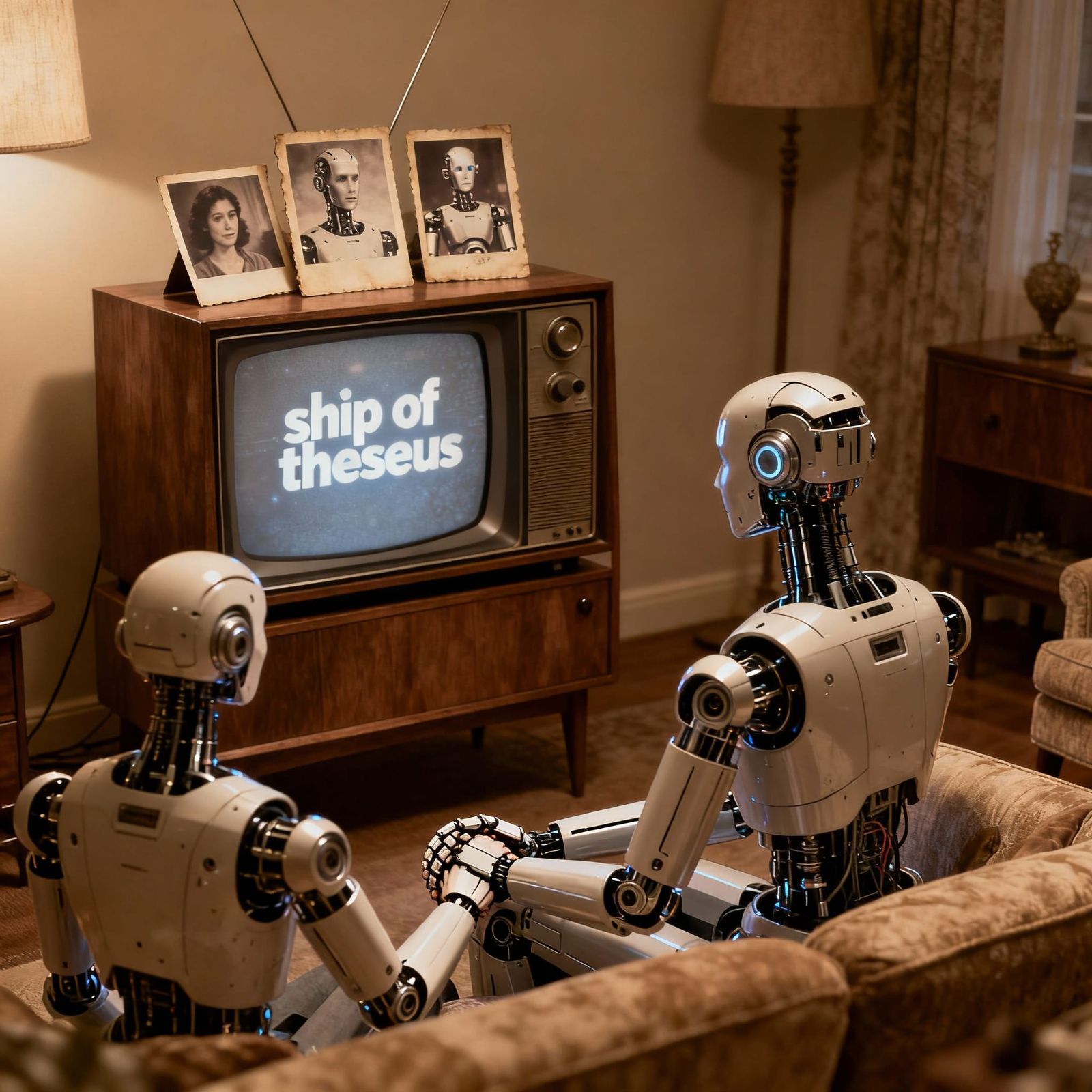 Transhuman Robot Couple Watches 'Ship of Theseus' on Vintage...