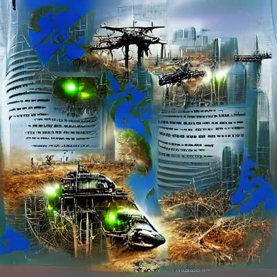 science fiction cyber dystopian post-apocalyptic realistic w...