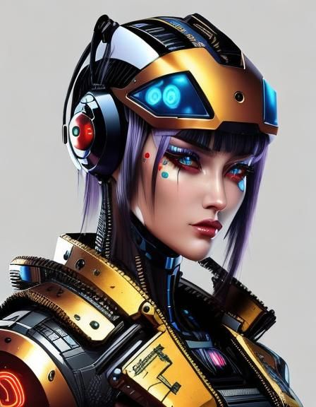 Portrait of a robot, 2100 AD <lora:Cyberpunk:1.1>