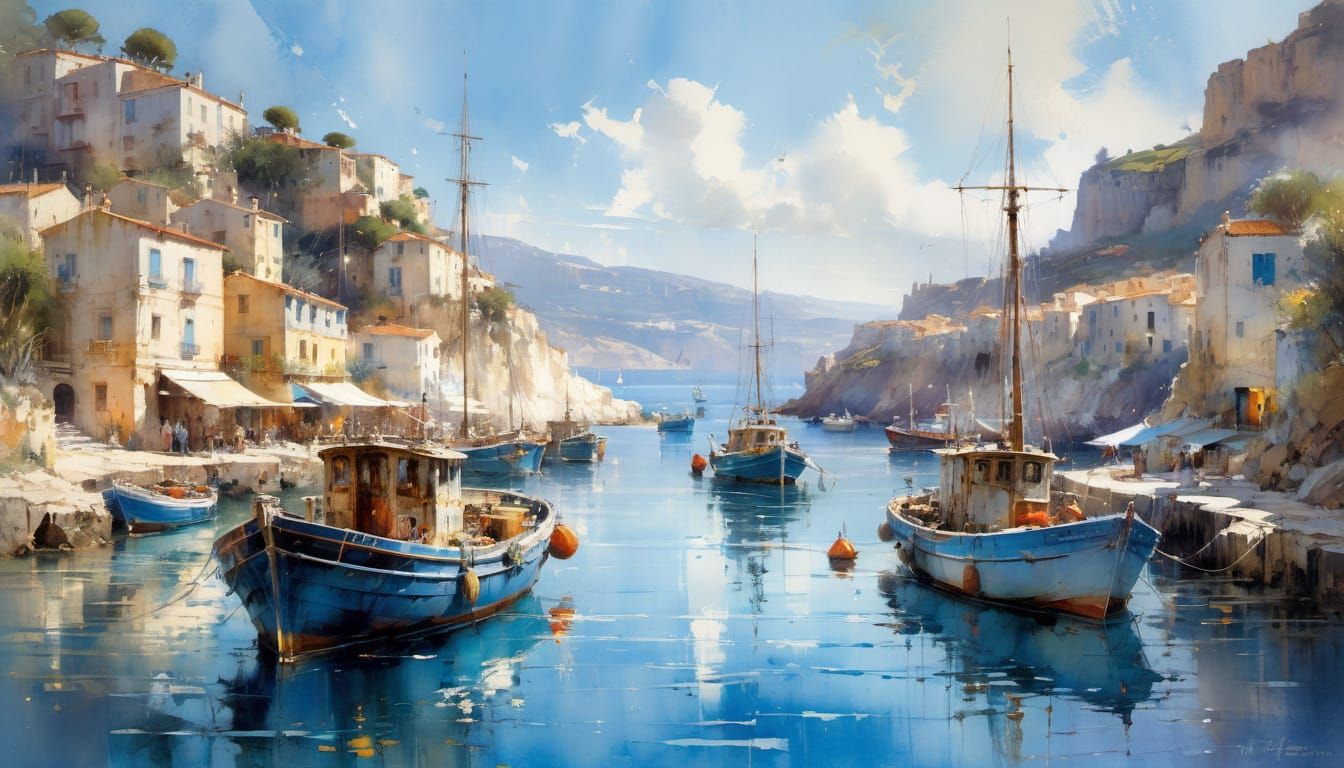 Mediterranean harbor   by @Superbear