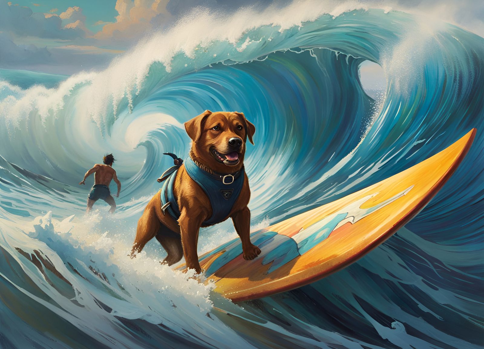 Surfer dudedog  by @CCB