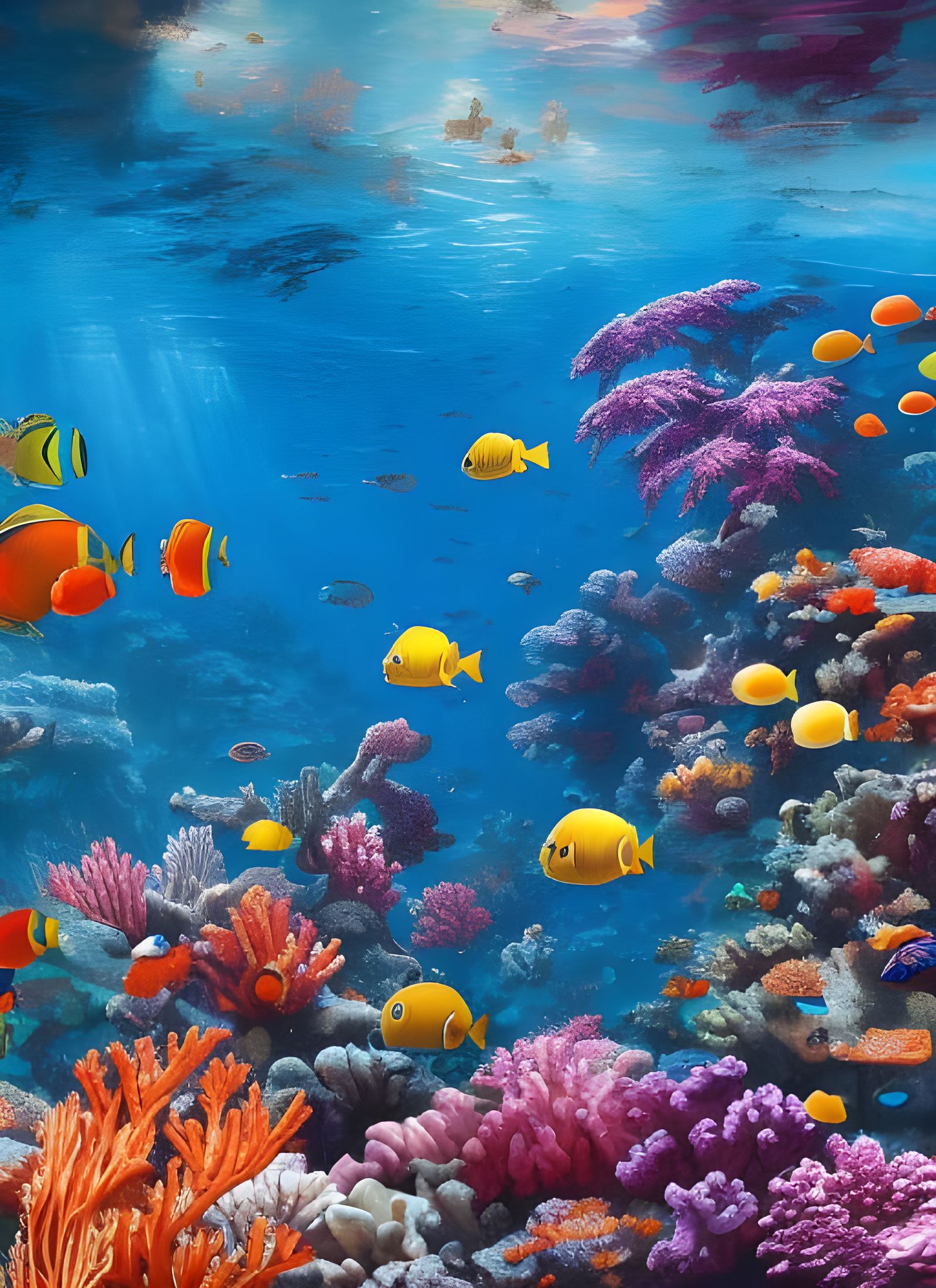 Coral reef, ocean, fish