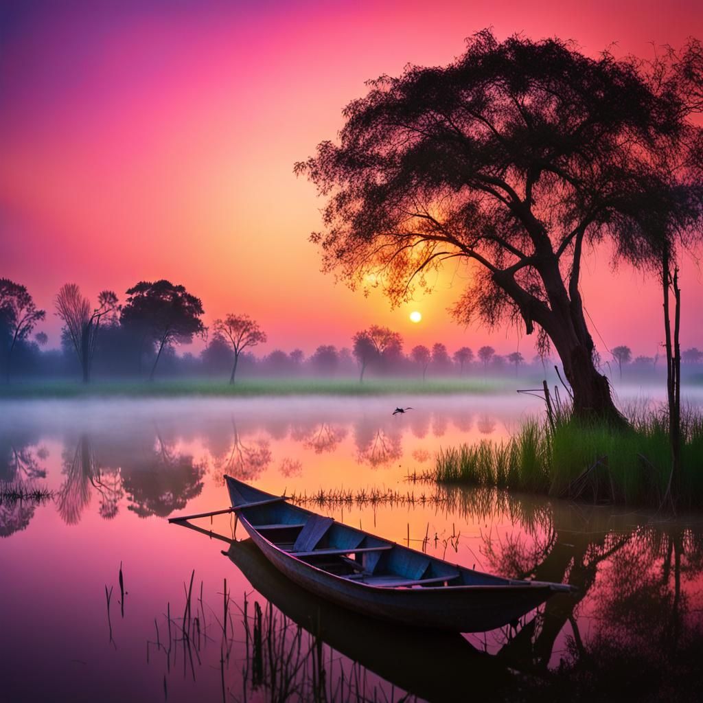 Sampan & swamp.   by @Anna Mariana