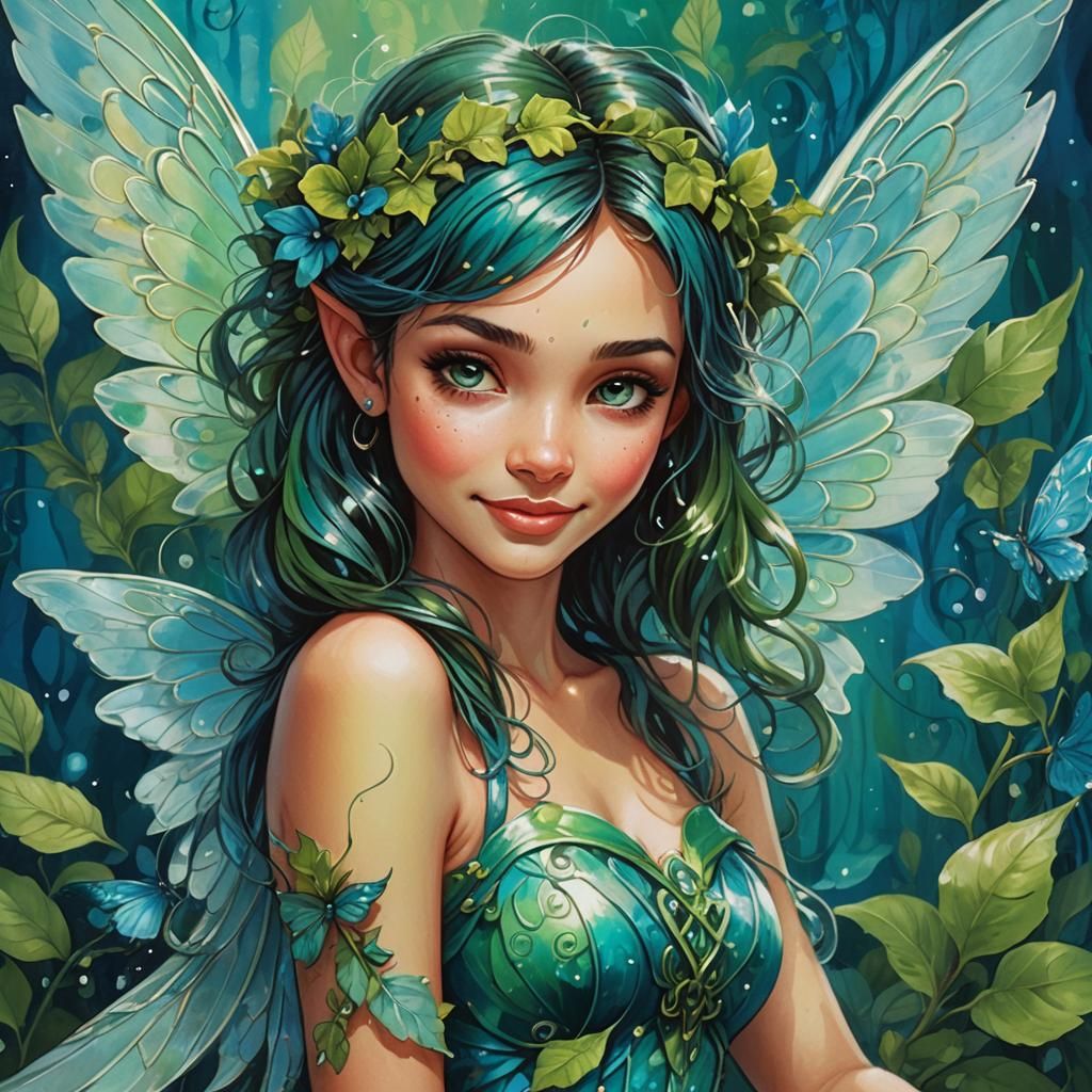 Fantasy Fairy Portrait in Anne Stokes Style