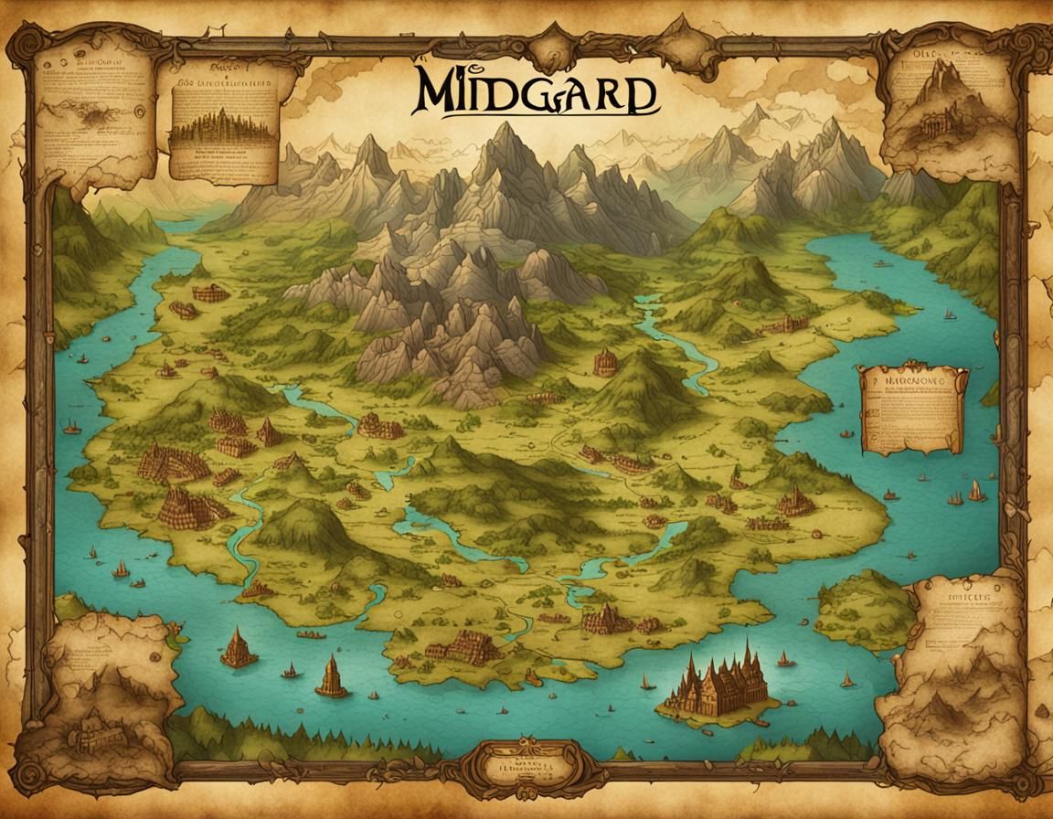 First map of Midgard - AI Generated Artwork - NightCafe Creator