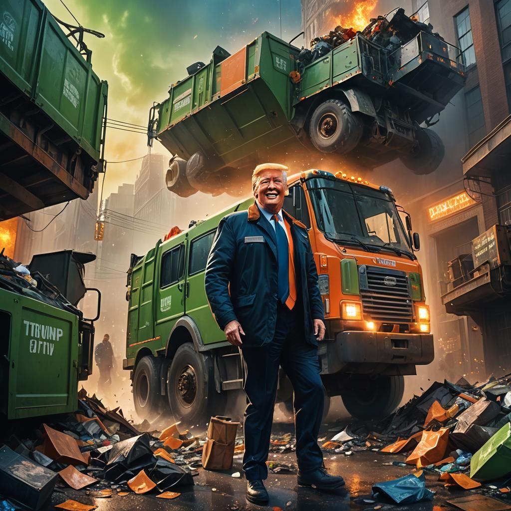 Trump Emerges Triumphant from Garbage Truck