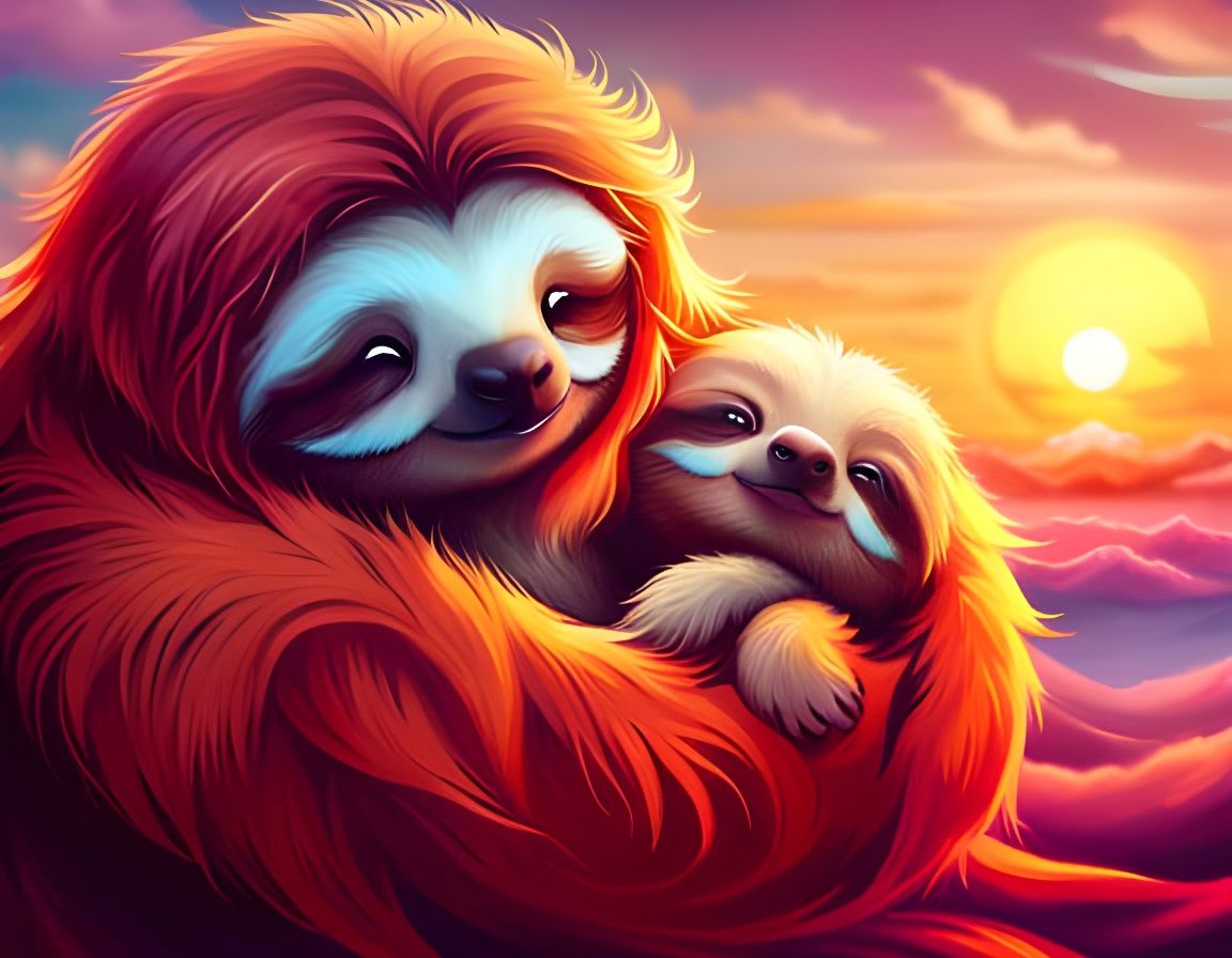 Mommy Sloth's Love  by @RedHazel