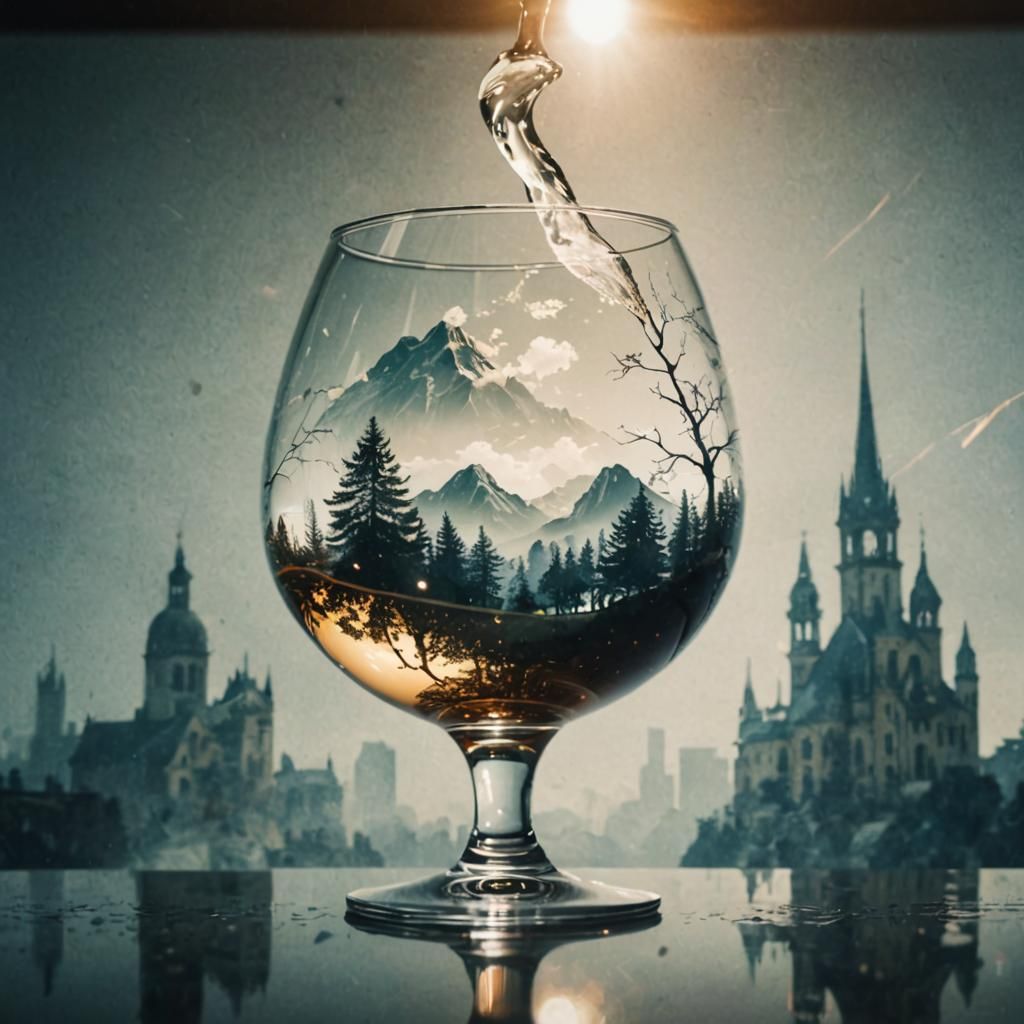 Double Exposure Snifter Hyperdetailed Background   by @Angel