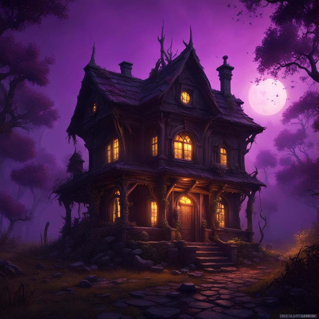 creepy dark little house - AI Generated Artwork - NightCafe Creator