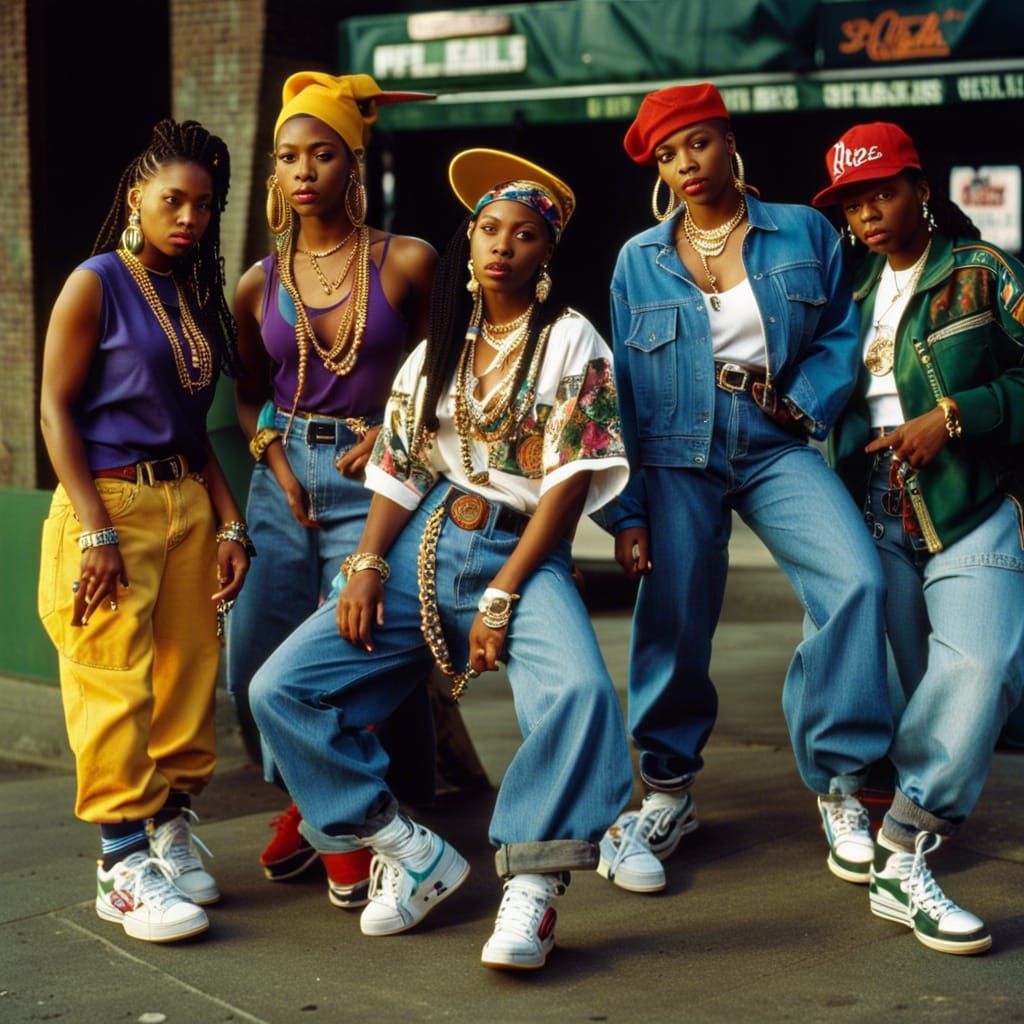 1990's Hip-Hop Fashion! Female Hip-Hop Rappers! #2 - AI Generated Artwork -  NightCafe Creator