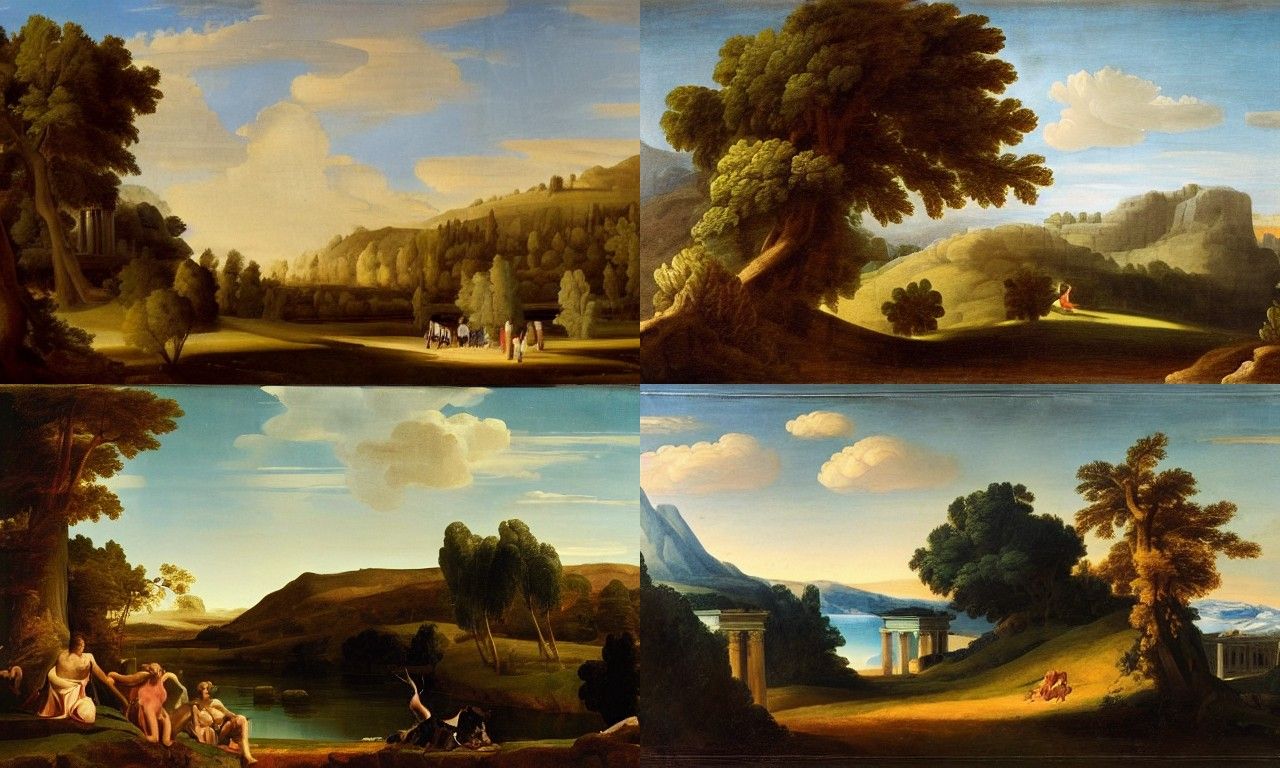 Landscape in the style of Neoclassicism