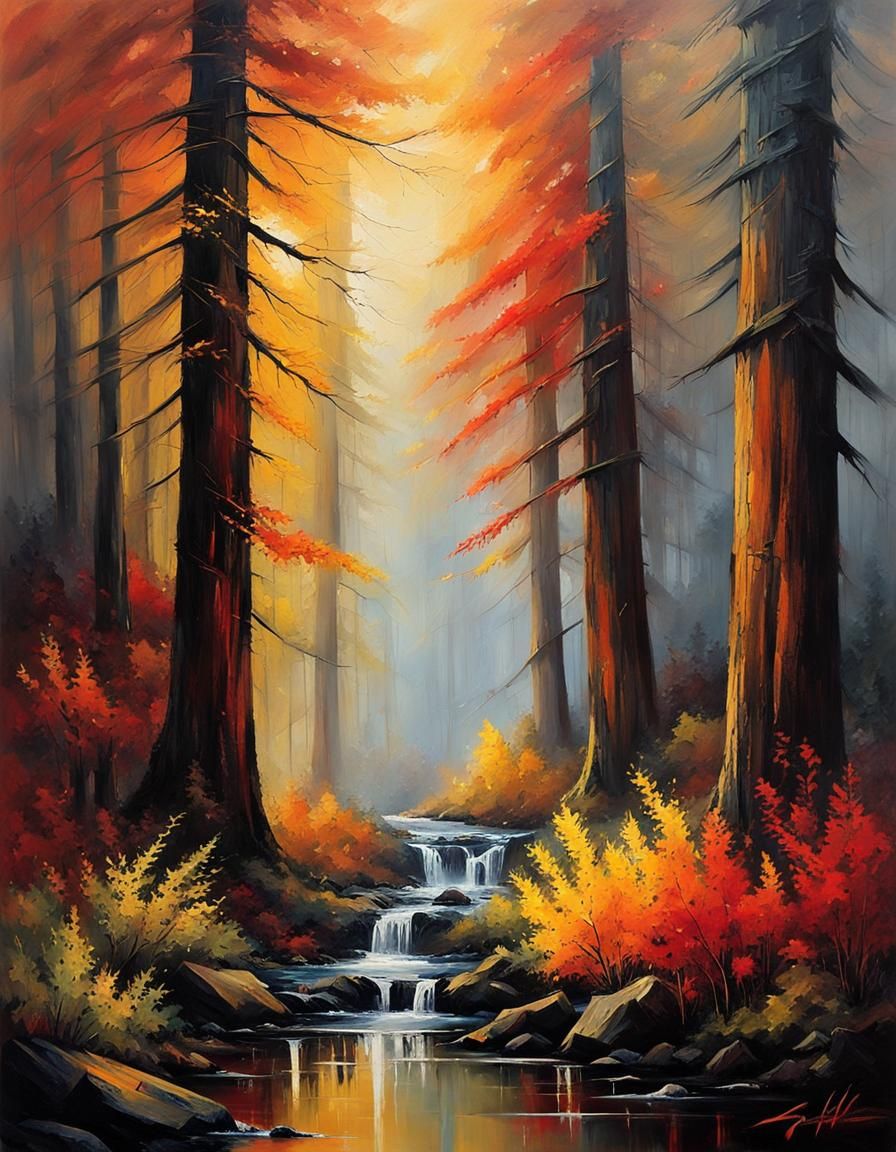 Redwoods on an autumn morning