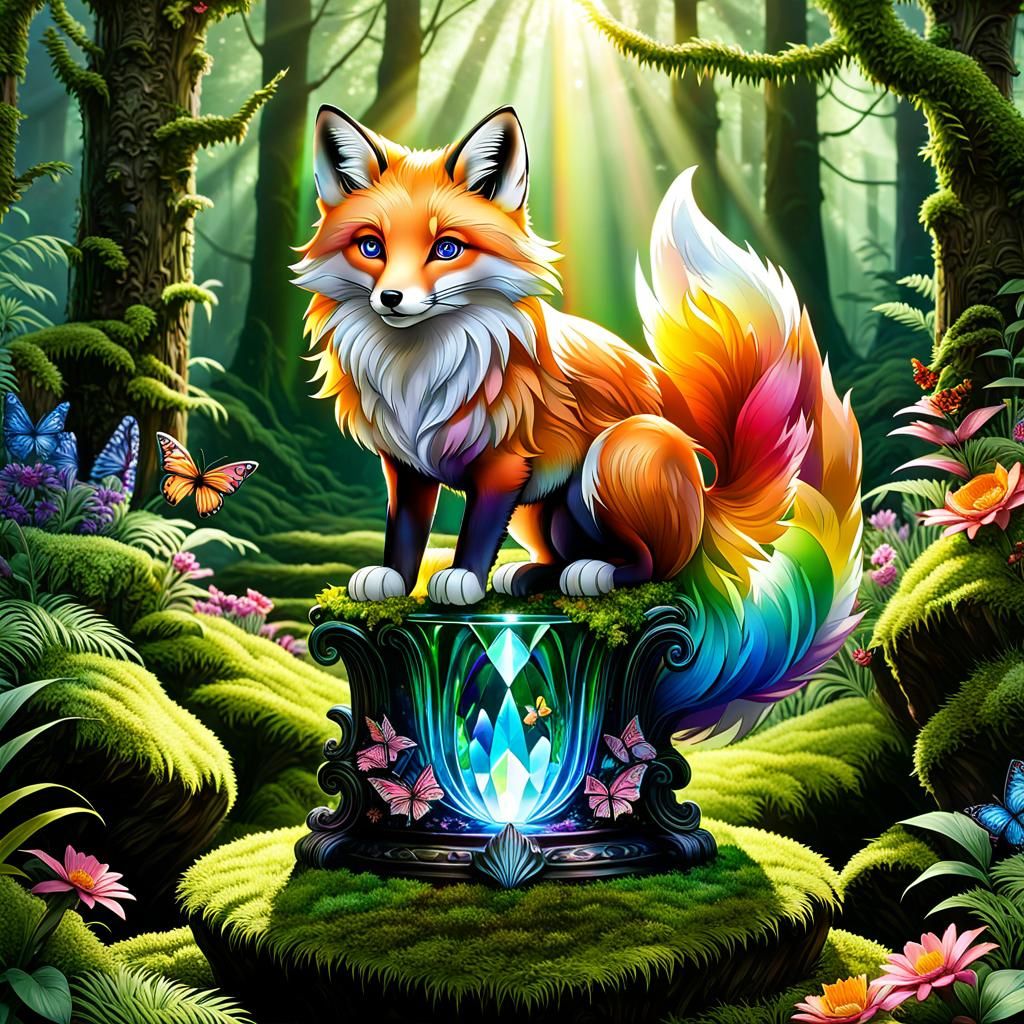 Rainbow fox! - AI Generated Artwork - NightCafe Creator