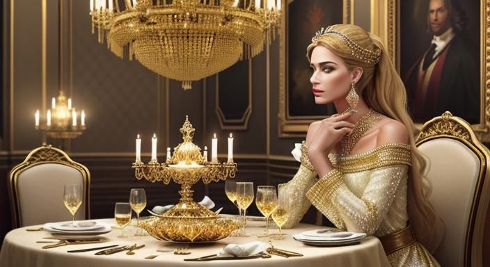Cinematic Dinner Scene in Chloe Rosenburg Style