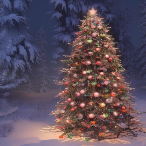 Magical Christmas tree - AI Generated Artwork - NightCafe Creator