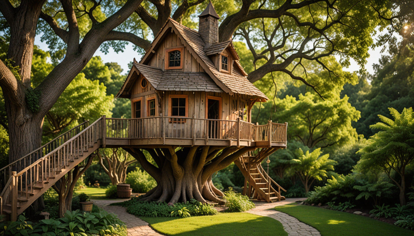 beautiful treehouse in the park