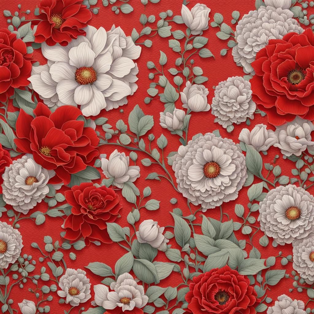 red, flowers, Amanda Sage, scrapbooking, bedroom, dynamic li...