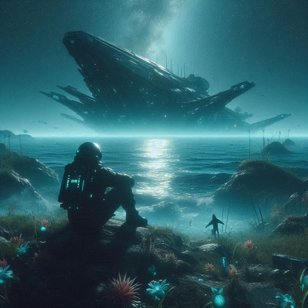 Spaceship on the ocean floor