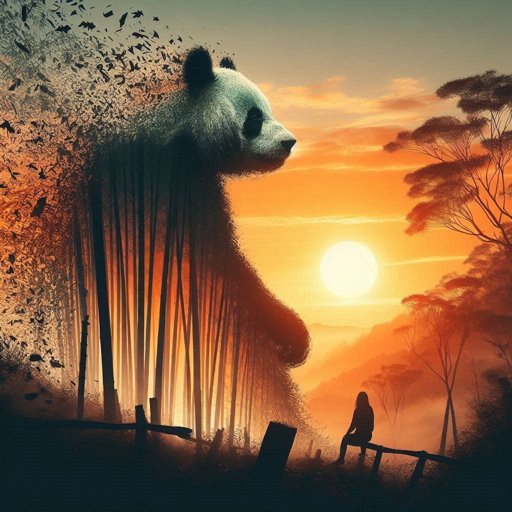 double exposure beautiful fantasy portrait landscape..