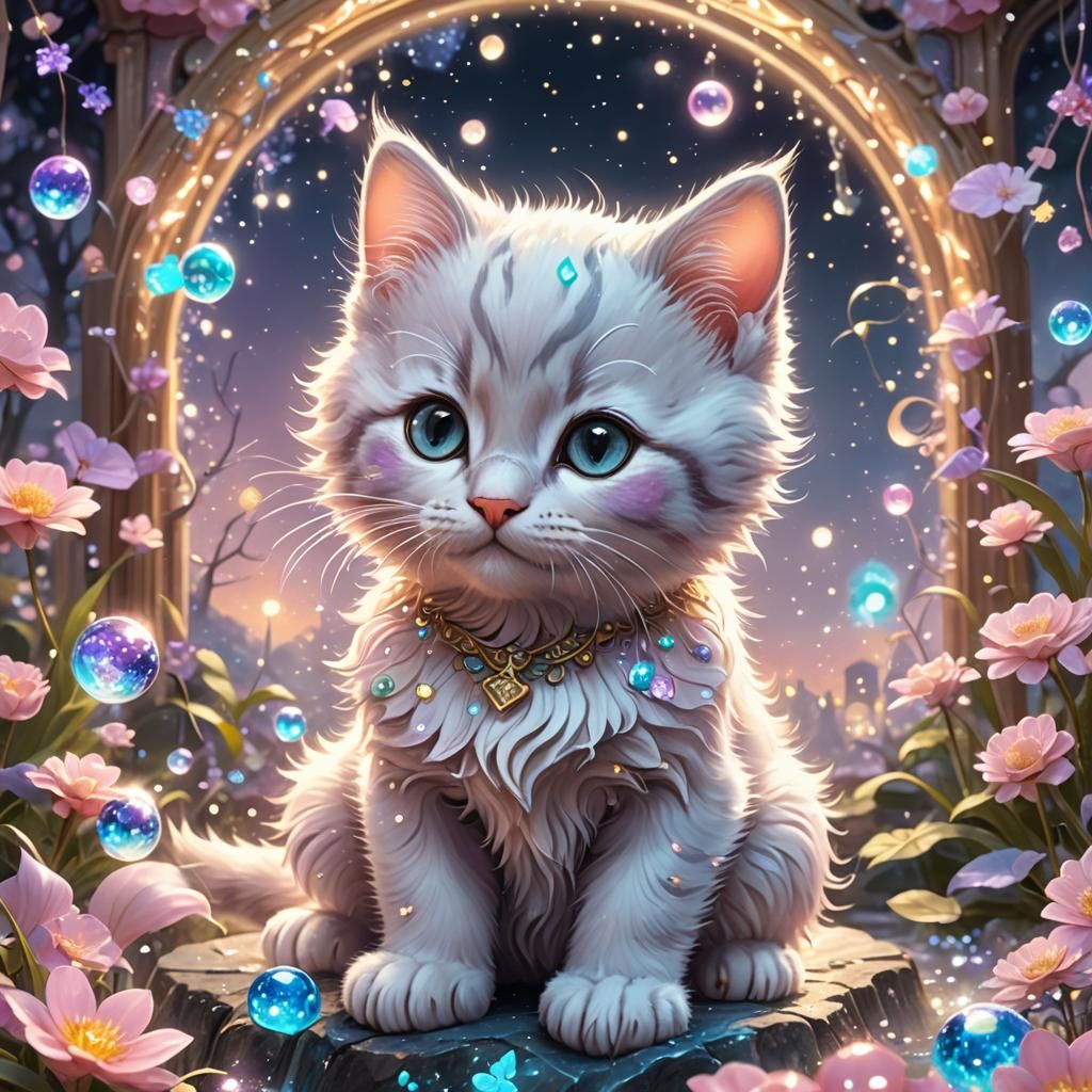 Cute Pastel Kitten 4 - AI Generated Artwork - NightCafe Creator