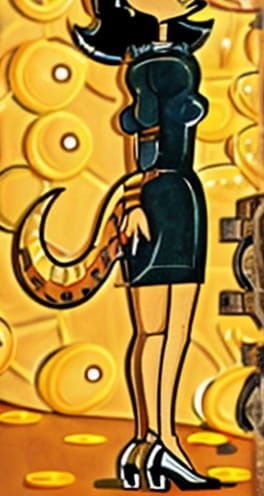 Kitty Katswell's white heeled shoes in coins