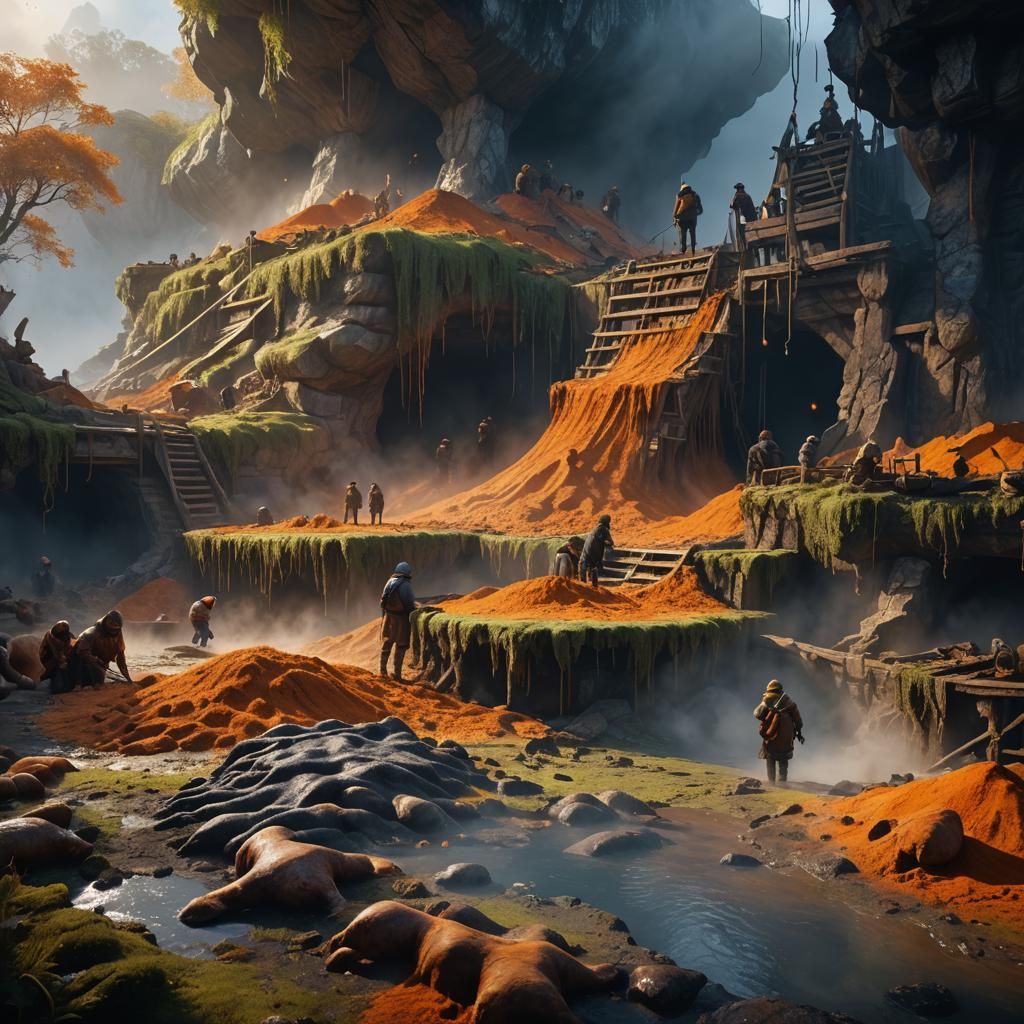 Dystopian Hide Processing in a Futuristic Industrial Factory