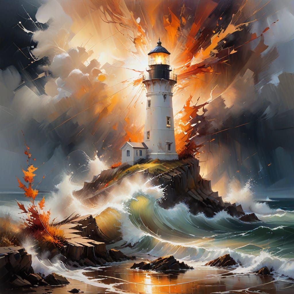 Watercolour lighthouse   by @Kosh