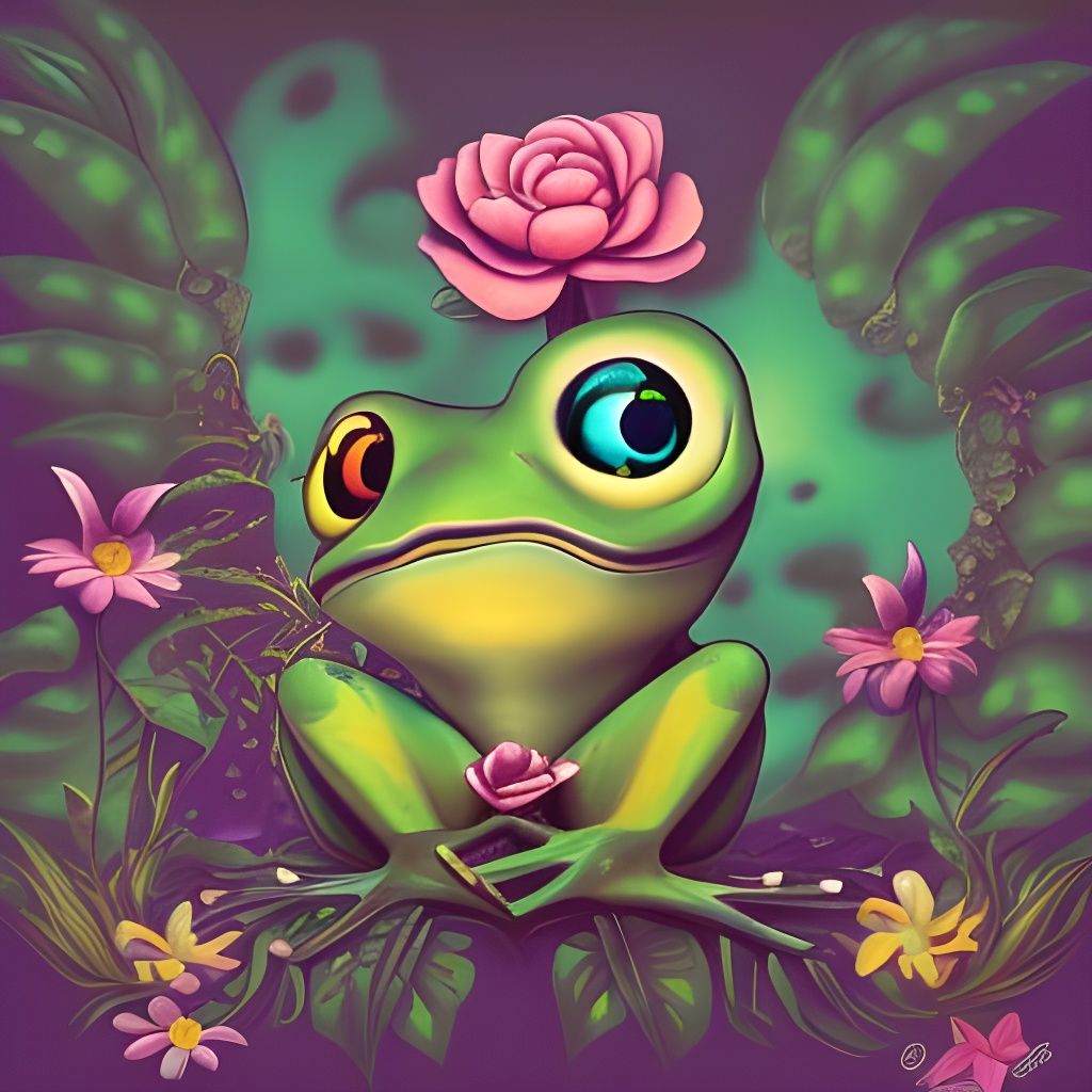 Peaceful Frog - AI Generated Artwork - NightCafe Creator