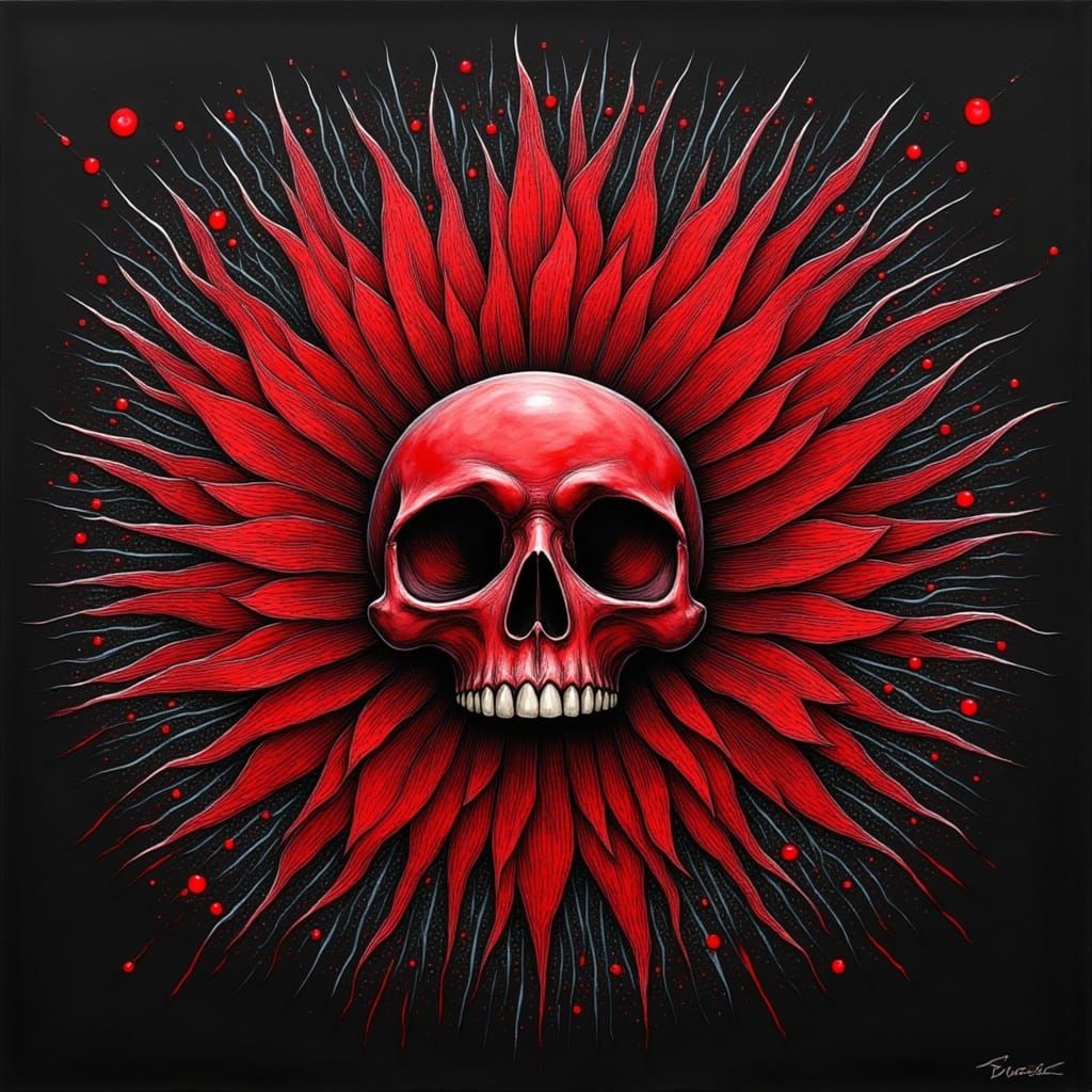 <lora:Rehab Charcoals Flux:1.0> <lora:Red Flux:1.0> <lora:Ink Poet:1.0> "Red Splendor "