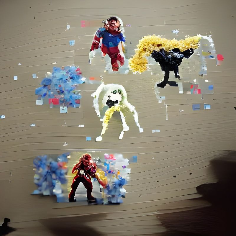 Marvel heroes in paint