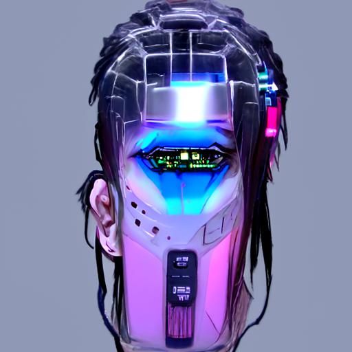 Cyberpunk Human Face Close-up