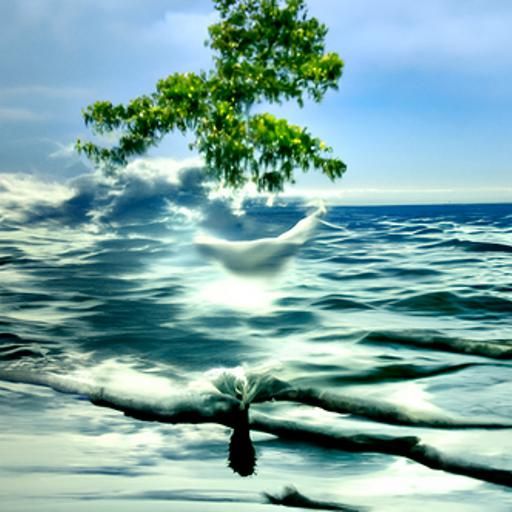 Aspen tree on the ocean