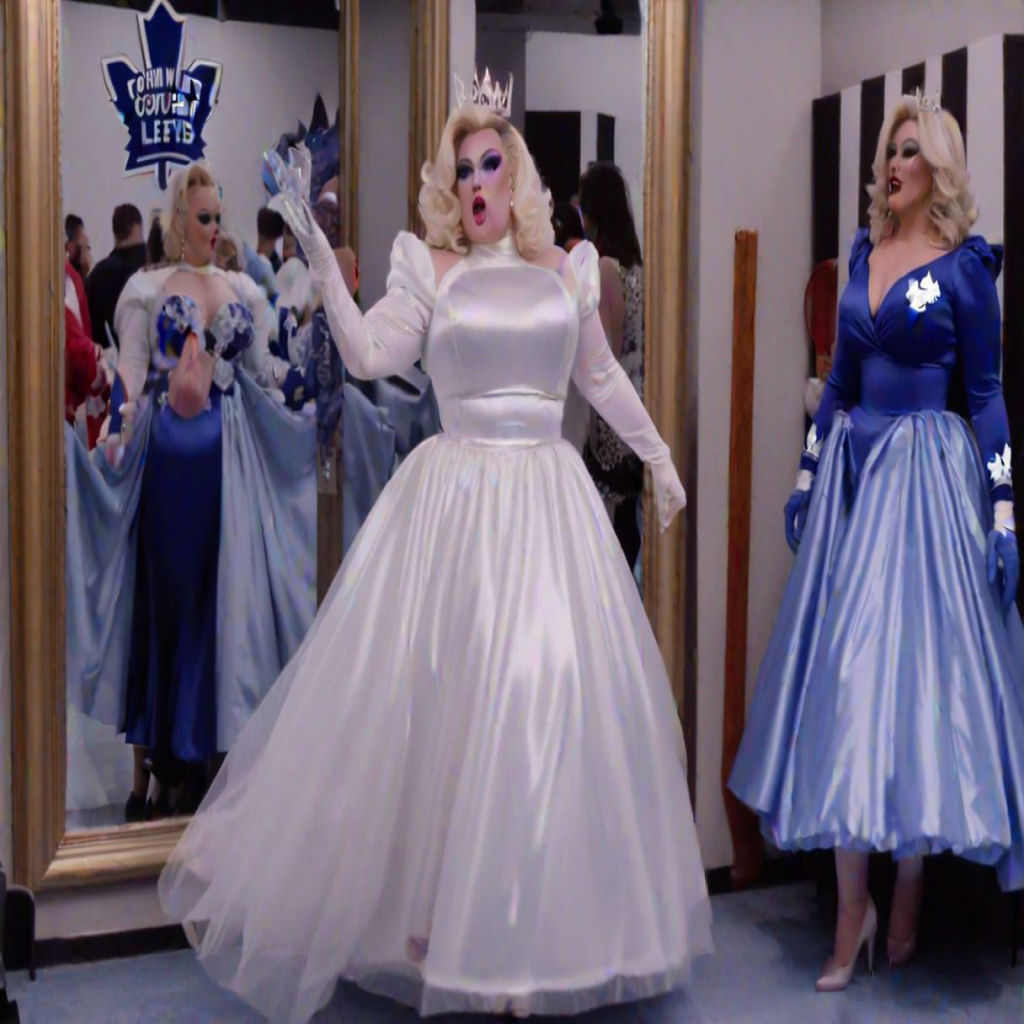 Drag Queen Ice Hockey Supporters for Toronto Maple Leafs at Scotiabank Arena