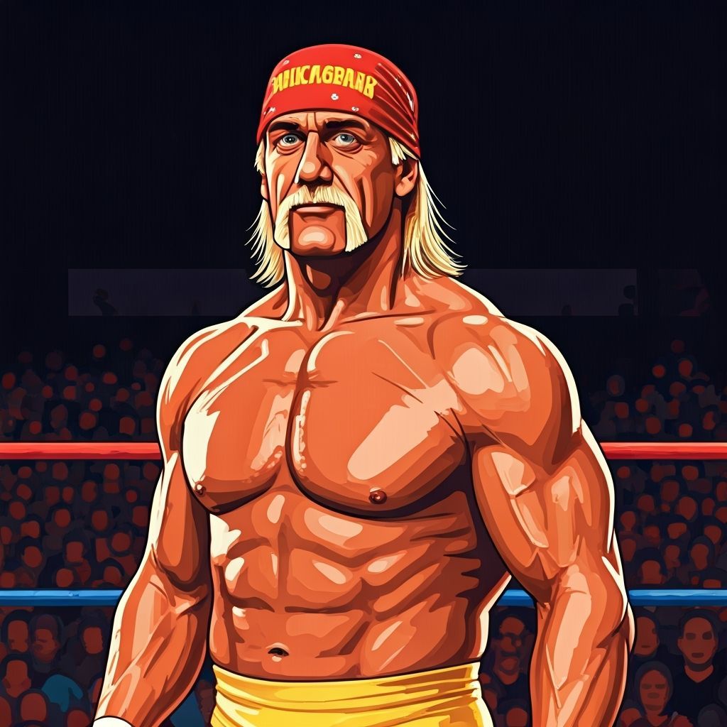 Hulk Hogan RIP 1 - Hulk Hogan Wrestlemania: 8-Bit Pixel Art