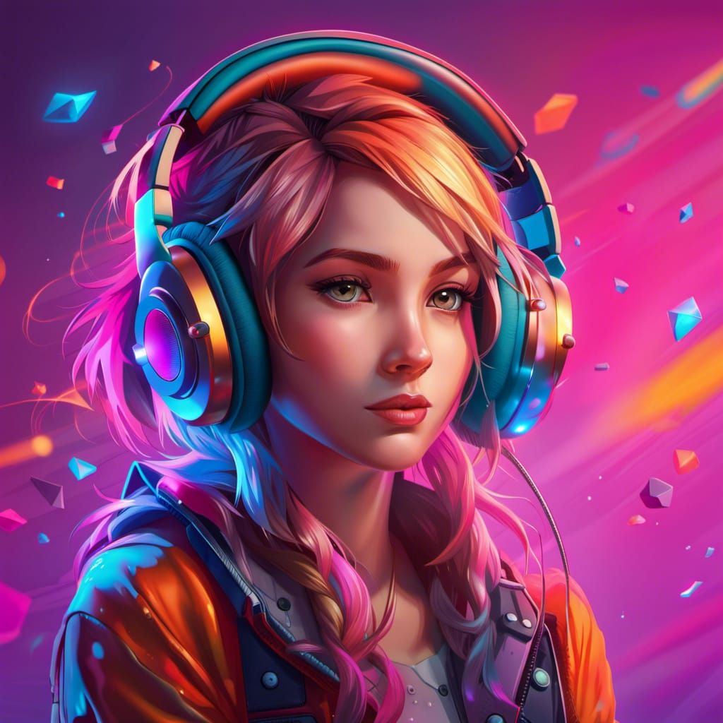 Gamer Girl - AI Generated Artwork - NightCafe Creator