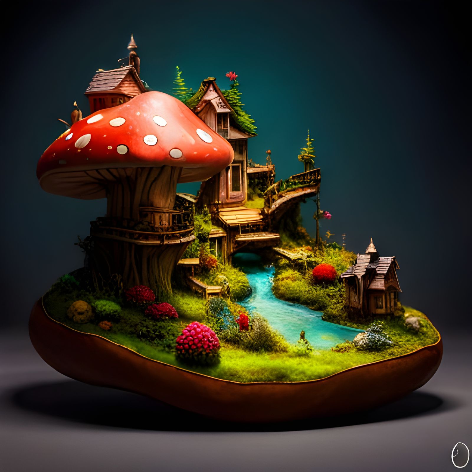 Miniature Mushroom Wonderland  by @BlackBear