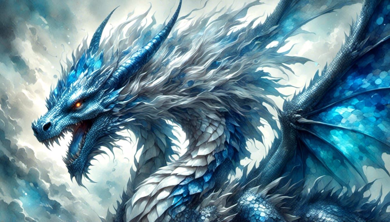 sapphire dragon - AI Generated Artwork - NightCafe Creator