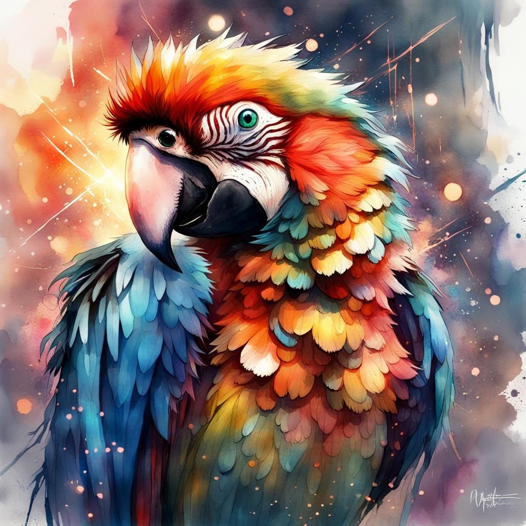 macaw water color