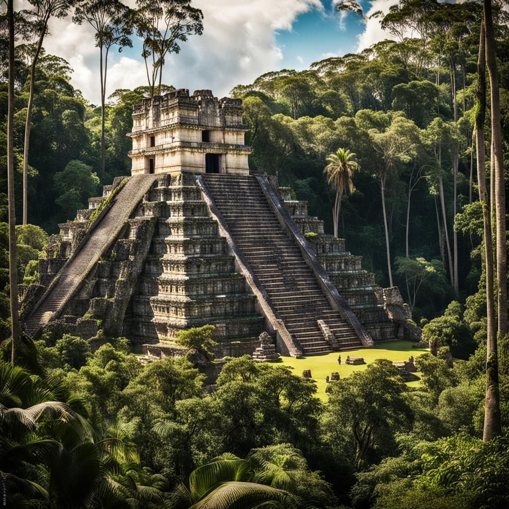 Mayan temple in the jungle