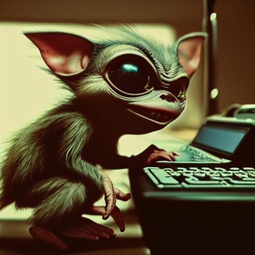 A Gremlin Making AI Art in Stable