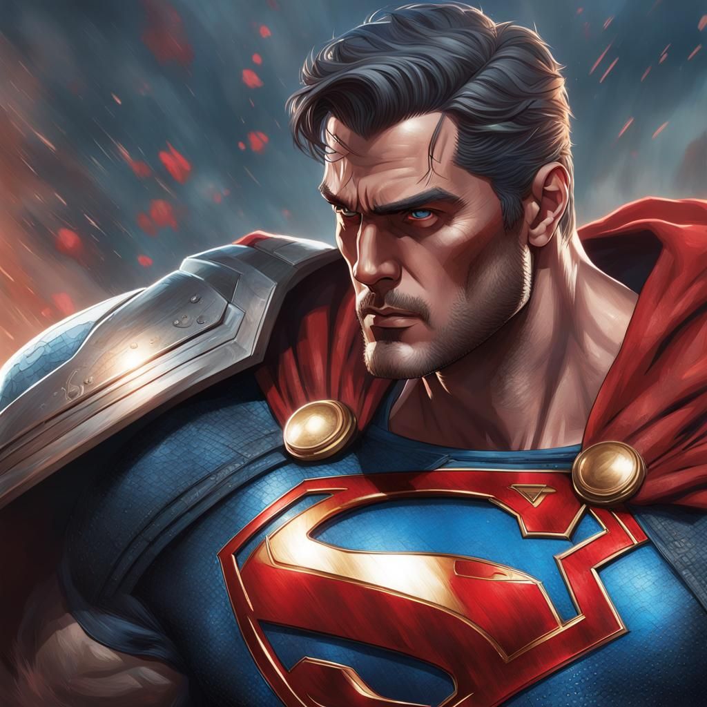 Superman as Armored Hero in Dynamic Portrait