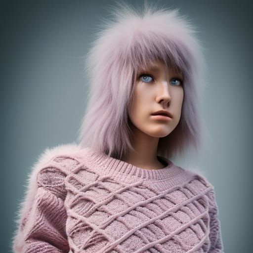 beautiful sasquatch pastelpunk bloomcore wearing ultra-detai...