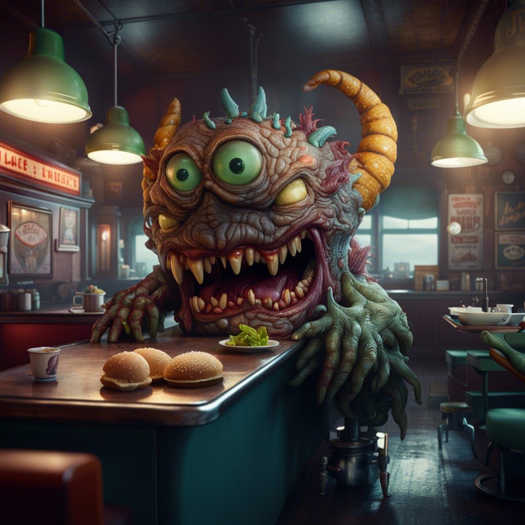 Hungry customer - AI Generated Artwork - NightCafe Creator